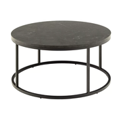 Klubska mizica Oakland 911 Črni marmor, Črna, 40cm, MDF plošča, Okrogla