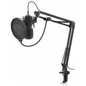 Genesis RADIUM 400 G2 profesionalni mikrofon, namizni / studijski, 192kHz, nastavljiva roka / nosilec / stojalo, črni