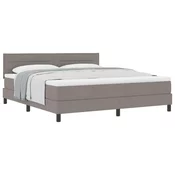 vidaXL Postelja z vzmetnico z vzmetnico Taupe 180 x 200 cm blago