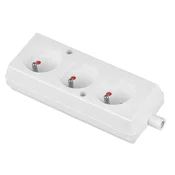 shumee VTIČNICA TROJNA 16A 250V SLOMLJIVA Z/U BELA