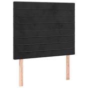 Vidaxl Vzglavje postelje črno 90x5x118/128 cm žametno