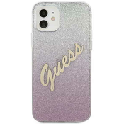 Guess iPhone 12 mini 5,4 pink hardcase Glitter Gradient Script (GUHCP12SPCUGLSPI)