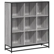 Vidaxl Knjižna omara siva sonoma 97,5x33x107,5 cm inž. les in kovina
