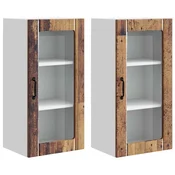 Vidaxl Stenski stekleni omarica PORTO 2 szt. Star les 40 x 31 x 80 cm