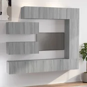 Greatstore Komplet TV omaric 7-delni siv sonoma konstruiran les