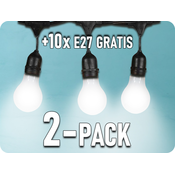 LEDOM® LED lancanica 5m za 10xE27 + 10x1W žarulja gratis/2-PACK! [477323] Barva svetla: Topla bijela
