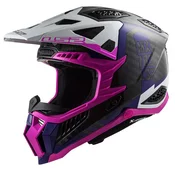 LS2 MX703 C X-Force Victory Motocross kaciga crno-bijela-ljubičasta-ružičasta