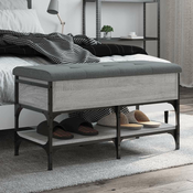 vidaXL Klop za čevlje siva sonoma 82x42x45 cm inženirski les