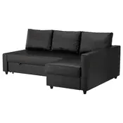 FRIHETEN Ugaona sofa ležaj s odlaganjem, Bomstad crna