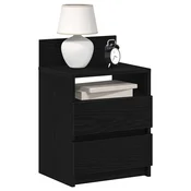Nocni ormarici 2 kom s 2 ladice crne boje 40x33x60 cm