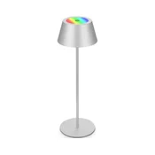 Brilo - LED RGB punjiva stona dodirna lampa KIKI LED/2,6W/5V IP44 2600 mAh srebrna