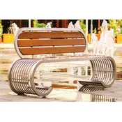 Casa Padrino luxury park bench - City bench with backrest silver/brown 190 cm - Outdoor & park furniture