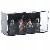 Vitrina s črnim ozadjem za 4 lego figure, ščiti pred prahom in UV-žarki