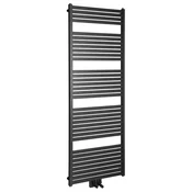 TONDI kopalniški radiator 600x1690 mm, centralni priključek, črna mat - Črna mat barva - 600x1690 mm - Aqualine - TONDI - 24 - Jeklo - Oblika H - Oblika H - 600 - 1690 - 9.1 - 14