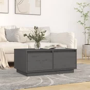 Stolic za kavu sivi 80 x 50 x 35 cm od masivne borovine