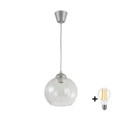 Brilagi - LED luster na sajli RETRO GLASS 1xE27/60W/230V precnik 25 cm srebrna/prozirna