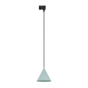 Zavesni luster na sajli za šinski sistem CONO 1xE27/15W/230V crna/mint
