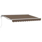 Vidaxl Električni zložljiv senčnik Taupe 5 x 3 m Poliester in aluminij