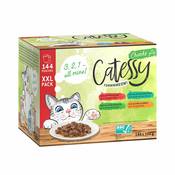 XXL mešano pakiranje Catessy koščki v omaki ali želeju 144x100 g - 4 sorte koščki v omaki