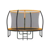 Songmics Trampolin okrogel trampolin z varnostno mrežo 366x270 cm črna