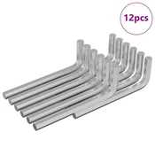 Vidaxl Šesterokotna ključa 12 szt. srebrna 32 x 86 mm Jeklo
