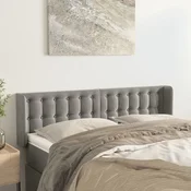 Vidaxl vidaXL Vzglavje s krilci svetlo sivo 147x16x78/88 cm žamet