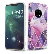 Cadorabo Cadorabo Case, združljiv s Huawei v vijolični valovni marmor št. 14 - Zaščitni pokrov iz silikona TPU z vzorcem mozaika, (20567133)