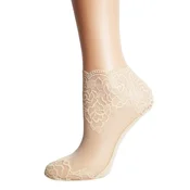 Sokisahtel Nogavice TERESA lace socks for women bež