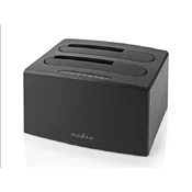 NEDIS HDDUDB3210BK USB 3.2 Dupli docking station za 2.5/3.5 SATA hard diskove, Kloniranje max 8TB