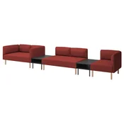 LILLEHEM Modul. sofa 5-sed s pom. stocicem, Gunnared/smede-crvena drvo