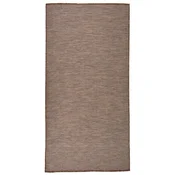 shumee vidaXL Zunanja preproga z ravnim tkanjem 100x200 cm rjava