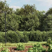 Vidaxl vidaXL Mrežasta ograja s sidri, antracitna, 1,6 x 10 m