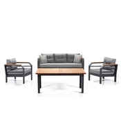 Lessentiel Maison Baštenska garnitura 67x197x77cm Sivo-Crna