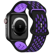 1 to 3 BELINE APPLE WATCH NEW SPORTSILICONE STRAP 42/44/45/49MM BLACK/PURPLE BOX