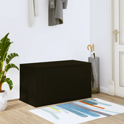 vidaXL Stenska omarica za čevlje črna 70x35x38 cm inž. les