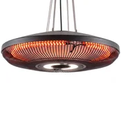 OUTSUNNY Infrardeči grelec viseči zunanji 2000W, stropni električni grelec z LED lučjo, aplikacija bluetooth/daljinski upravljalnik/dotik, 2 stopnji gretja, časovnik 24 ur, IP65, za teraso