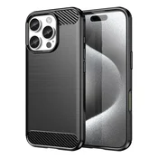 slomart Silikonska torbica Carbon Case za iPhone 16 Pro - črna