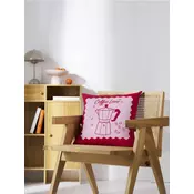 Sinsay - Pamucna jastucnica sa motivom moka kafetijere - pastelno roze