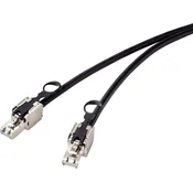 Renkforce Renkforce RF-4538214 RJ45 omrežni kabel\, Patch kabel CAT 6a S/FTP 0.25 m črna z vlečnim obročem za odklepanje 1 kos, (20418371)
