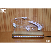 Black Cut 3D Lampa Toplo bela