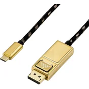 ROLINE Roline USB-C® / DisplayPort adapterski kabel USB-C® vtič\, DisplayPort vtič 2.00 m črna/zlata 11.04.5849 USB-C®-Display kabel, (20417706)