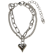 Heart Icon Layering Bracelet - Silver Color