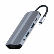 Gembird USB C 8-in-1 multi-port adapter (Hub + HDMI + VGA + PD + card reader + stereo audio) A-CM-COMBO8-02