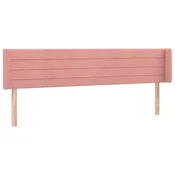 Vidaxl Vzglavje z ušesi roza 203x16x78/88 cm žamet
