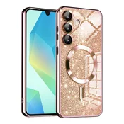 TPU gel ovitek Techsuit Luxury Glitter MagSafe za Samsung Galaxy A16 4G/5G - rose gold