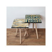 Hanah Home Sklapajuci Stocic 2 Komada 2SHP491 - Navy Plavo