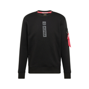ALPHA INDUSTRIES Sweater majica, siva / crvena / crna