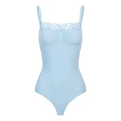 cfab Oblikovanje postave Bodysuit Sculpting Shapewear mit Lace pastelno modra