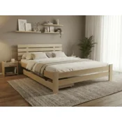 Ljubki dom Postelja PARIS povišana 180 x 200 cm bor Posteljno dno: Brez posteljnega dna, Vzmetnica: Vzmetnica Coco Maxi 19 cm