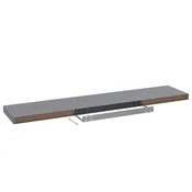 Plutajuca zidna polica siva 120 x 23,5 x 3,8 cm MDF